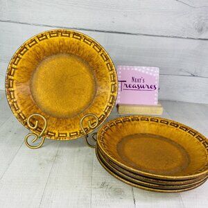 MCM Ceramano EPSILON Brown Gold Bracket West Germany Lunch Bowl Plates  Set 5